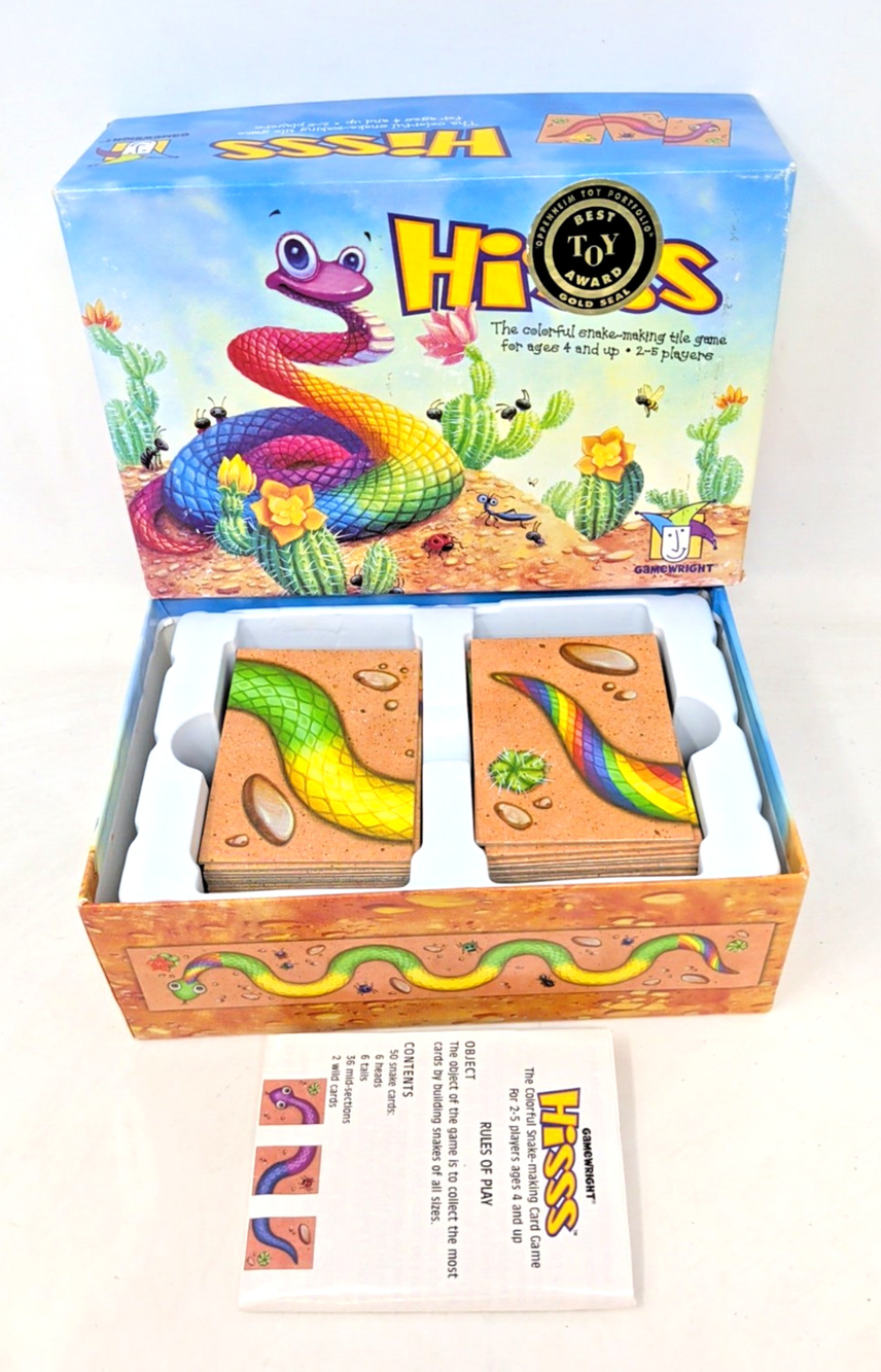Hisss The Colorful Snake Making Tile Game Gold Seal Toy Award Hiss 100% Complete